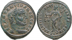 Roman Empire Æ follis - Constantine I 293-305 AD
11.95 g. 28mm. F/VF CONSTANTIVS NOB CAES/ SACRA MON AVGG ET CAESS NOSTR