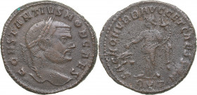 Roman Empire Æ follis - Constantine I 293-305 AD
9.99 g. 29mm. VF/F CONSTANTIVS NOB CAES/ SACRA MON VRB AVGG ET CAESS NN
