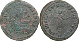 Roman Empire Æ Follis - Galerius 293-305 AD
10.78 g. 28mm. F/VF MAXIMINVS NOB CAES/ SALVIS AVGG ET CAESS FEL KART