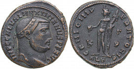 Roman Empire Æ Follis - Galerius 293-305 AD
8.44 g. 25mm. XF-/XF IMP C GAL VAL MAXIMIANVS P F AVG/ GENIO IMPERATORIS / ALE