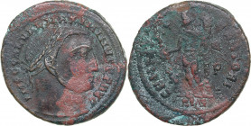 Roman Empire Æ Follis - Galerius 293-305 AD
6.85 g. 27mm. VF/F- IMP C GAL VAL MAXIMIANVS P F AVG/ GENIO IMPERATORIS