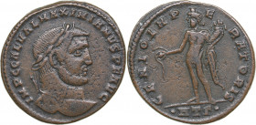 Roman Empire Æ Follis - Galerius 293-305 AD
6.01 g. 26mm. VF/VF- IMP C GAL VAL MAXIMIANVS P F AVG/ GENIO IMPERATORIS
