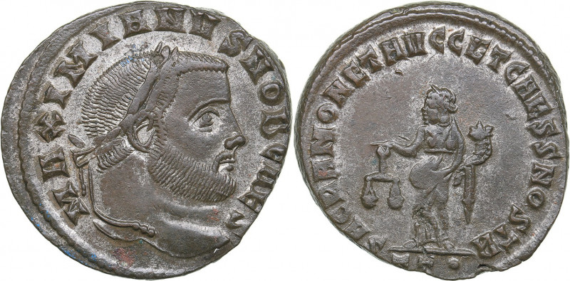 Roman Empire Æ Follis - Maximian 305-311 AD
7.45 g. 26mm. XF/XF Bust of the emp...