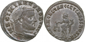 Roman Empire Æ Follis - Maximian 305-311 AD
7.45 g. 26mm. XF/XF Bust of the emperor right./ Goddess Moneta with scales and cornucopia.
