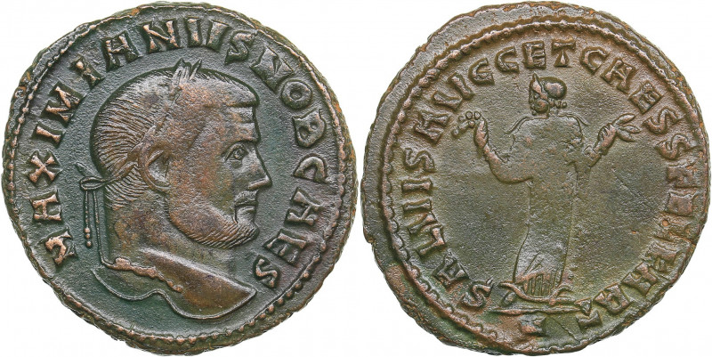 Roman Empire Æ Follis - Maximian II 305-313 AD
9.63 g. 28mm. VF+/VF+ MAXIMINVS ...