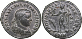 Roman Empire - Nicomedia Æ Follis - Licinius II (317-324 AD)
2.97 g. 18mm. AU/AU D N VAL LICIN LICINIVS NOB C/ PROVIDENTIAE CAESS / SMN. RIC 34