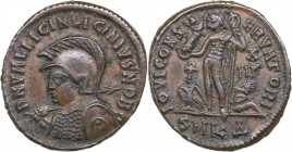 Roman Empire - Cyzicus Æ Follis - Licinius II (317-324 AD)
2.91 g. 19mm. UNC/UNC DN VAL LICIN LICINIVS NOB C/ IOVI CONSERVATORI / X / II Γ / SMKΔ. RI...