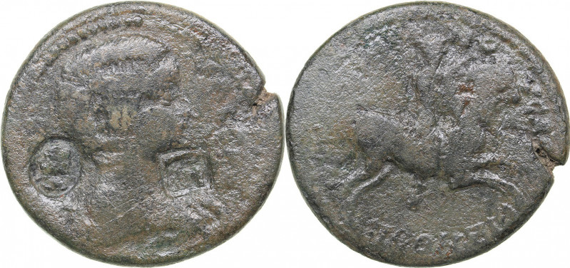 Roman Empire - Mysia, Hadrianotherae. AE Triassarion - Julia Domna, Augusta (193...
