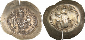 Byzantine EL Histamenon Nomisma - Nicephorus III Botaniates (1078-1081 AD)
4.43 g. 31mm. UNC/AU Constantinople. Christ Pantokrator enthroned facing I...