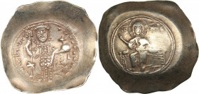 Byzantine EL Histamenon Nomisma - Nicephorus III Botaniates (1078-1081 AD)
4.25 g. 30mm. AU/VF Constantinople. Christ Pantokrator enthroned facing IC...