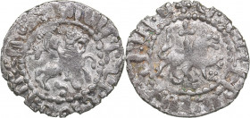 Armenia AR Takvorin - Levon, Usurper (1363-1365)
2.00 g. VF/VF King on horseback right/ Lion walking left, cross on his back. Nercessian 481.
