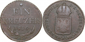 Austria 1 kreuzer 1816 S
8.68 g. VF/VF-