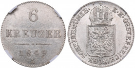 Austria 6 kreuzer 1849 A - NGC AU 58
Mint luster.