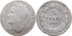 Belgia 1/4 franc 1835
1.17 g. F/F