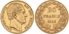 Belgia 20 francs 1865
6.43 g. VF/XF