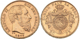 Belgia 20 francs 1877
6.45 g. XF/XF