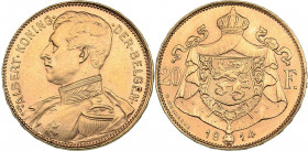 Belgia 20 francs 1914
6.44 g. AU/UNC