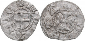 Reval pfennig ND (1415-1420) - Dietrich Tork (1413-1415) or Siegfried Lander Spanheim (1415-1424)
Livonian order. 0.34 g. XF/XF Haljak# 56.
