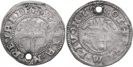 Reval Ferding 1560 - Gotthard Kettler (1559-1562)
Livonian order. 2.47 g. VF/VF- Haljak# 197 3R. The hole. Extremely rare!