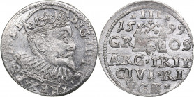 Riga - Poland 3 grosz 1599 - Sigismund III (1587-1632)
2.42 g. UNC/AU Mint luster. In the Name of the Rulers of Poland-Lithuania in Riga. Iger R.99.1...
