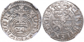 Livonia (Riga) - Sweden 1/24 taler 1648 - Kristina (1632-1654) NGC MS 65
Mint luster. Very rare condition. Haljak# 1417. SB# 2a.