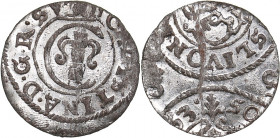 Livonia (Riga) - Sweden Solidus 1653 - Kristina (1632-1654)1647
0.60 g. UNC/UNC Mint luster. Very rare condition. Haljak# 1436. SB# 12.