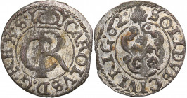 Riga - Sweden Solidus 1661 - Karl XI (1660-1697)
0.59 g. XF/XF Mint luster. Haljak# 1571.