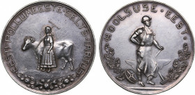Estonia medal Estonian Agricultural society in Tartu 1920
45.86 g. 47mm. XF/XF Silver. EESTI PÕLLUMEESTE SELTS TARTUS/ HOOLSUSE EEST