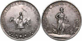 Estonia medal Estonian Agricultural society in Tartu 1920
30.63 g. 38mm. AU/AU Mint luster. Silver. EESTI PÕLLUMEESTE SELTS TARTUS/ HOOLSUSE EEST