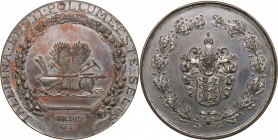 Estonia medal Tallinn Estonian Agricultural Society 1920
76.22 g. 54mm. UNC/UNC Mint luster. TALLINNA EESTI PÕLLUMEESTE SELTS, HOOSUSE EEST.