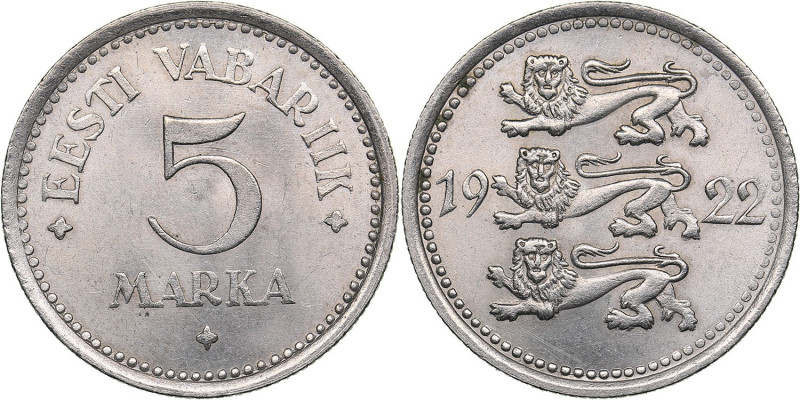Estonia 5 marka 1922
4.77 g. XF+/AU Mint luster. KM# 3.