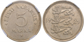 Estonia 5 marka 1924 - NGC AU 58
KM# 3a. Rare condition. Mint luster.