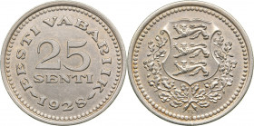 Estonia 25 senti 1928
8.58 g. XF/XF+ KM# 9