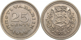 Estonia 25 senti 1928
8.46 g. AU/UNC Mint luster. KM# 9