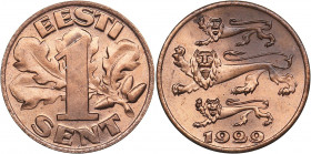 Estonia 1 sent 1929
1.90 g. UNC/UNC Mint luster. Rare condition! KM# 10