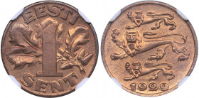 Estonia 1 sent 1929 - NGC MS 65 RB
Mint luster. KM# 10