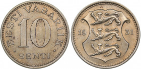 Estonia 10 senti 1931
2.49 g. AU/UNC Mint luster. KM# 12
