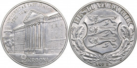 Estonia 2 krooni 1932
12.16 g. XF/XF KM# 13. University of Tartu.