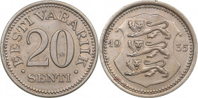 Estonia 20 senti 1935
3.98 g. UNC/UNC Mint luster. KM# 17