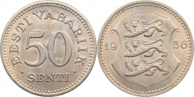 Estonia 50 senti 1936
7.46 g. XF+/UNC Mint luster. KM# 18