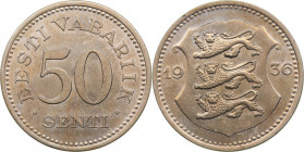 Estonia 50 senti 1936
7.60 g. XF+/UNC Mint luster. KM# 18