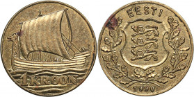 Estonia 1 kroon 1990
2.32 g. 16mm. AU/UNC Mint luster. Rare!
