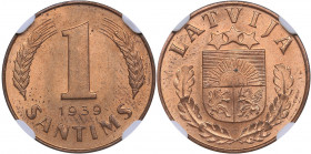 Latvia 1 santims 1939 - NGC MS 64 RD
Mint luster. KM# 10