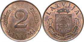 Latvia 2 santimi 1939
2.03 g. UNC/UNC KM# 11.. Mint luster!