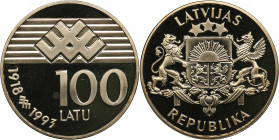 Latvia 100 latu 1993 - Latvia 75
7.78 g. PROOF. Box and certificate. Latvia - 75. Gold.