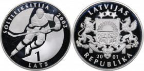 Latvia 1 lats 2001 - Olympics Salt Lake 2002
31.32 g. PROOF