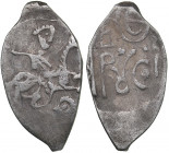 Russia - Moscow AR Denga 1520-1533 - Vasily III (1505-1533)
0.28 g. VF/VF A rider with a saber, a head under the horse. / "Государь Всея Руси" (ligat...