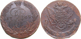 Russia 5 kopecks 1768 EM
49.04 g. AU/AU Rare condition. Bitkin# 614. Catherine II (1762-1796)