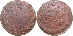 Russia 5 kopecks 1768 ЕМ
51.88 g. AU/AU Rare condition! Bitkin# 614. Eagle type 1763-1767. Catherine II (1762-1796)
