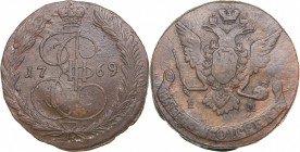 Russia 5 kopecks 1769 ЕМ
52.36 g. VF/F Bitkin# 617. Eagle type 1770-1777. Catherine II (1762-1796)